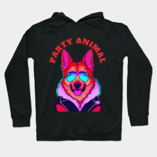 Party Animal Police K9 Dog Synthwave Retro Hoodie